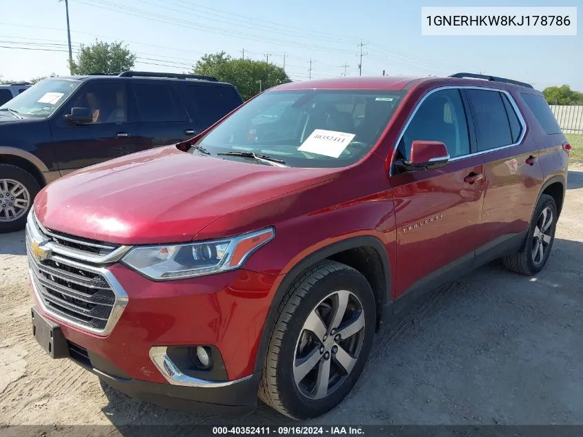 1GNERHKW8KJ178786 2019 Chevrolet Traverse Lt