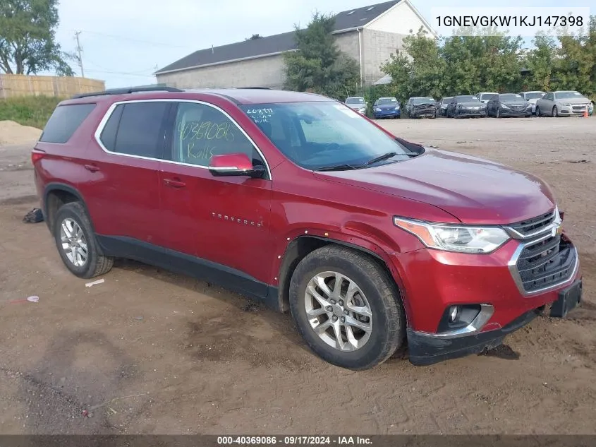 2019 Chevrolet Traverse Lt VIN: 1GNEVGKW1KJ147398 Lot: 40369086