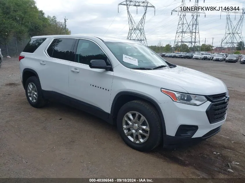 2019 Chevrolet Traverse Ls VIN: 1GNERFKW8KJ146344 Lot: 40386545