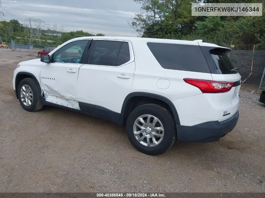 2019 Chevrolet Traverse Ls VIN: 1GNERFKW8KJ146344 Lot: 40386545