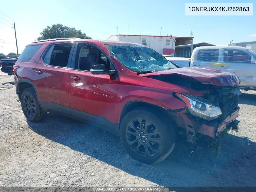 2019 Chevrolet Traverse Rs VIN: 1GNERJKX4KJ262863 Lot: 40393505