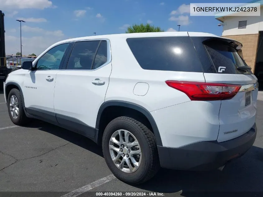 1GNERFKW1KJ242378 2019 Chevrolet Traverse Ls