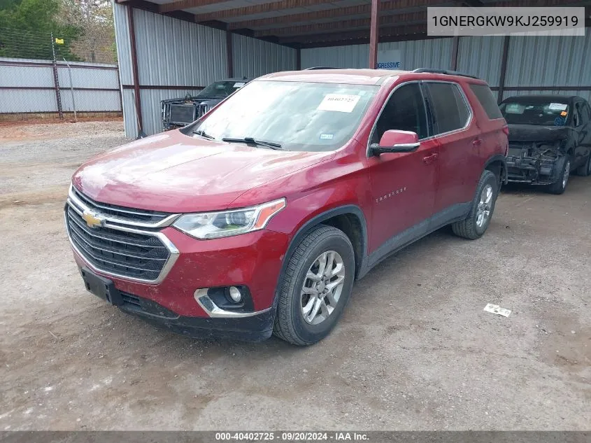 1GNERGKW9KJ259919 2019 Chevrolet Traverse 1Lt