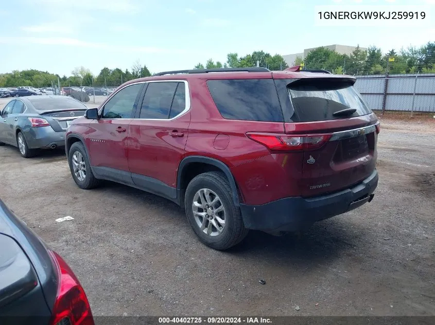 2019 Chevrolet Traverse 1Lt VIN: 1GNERGKW9KJ259919 Lot: 40402725