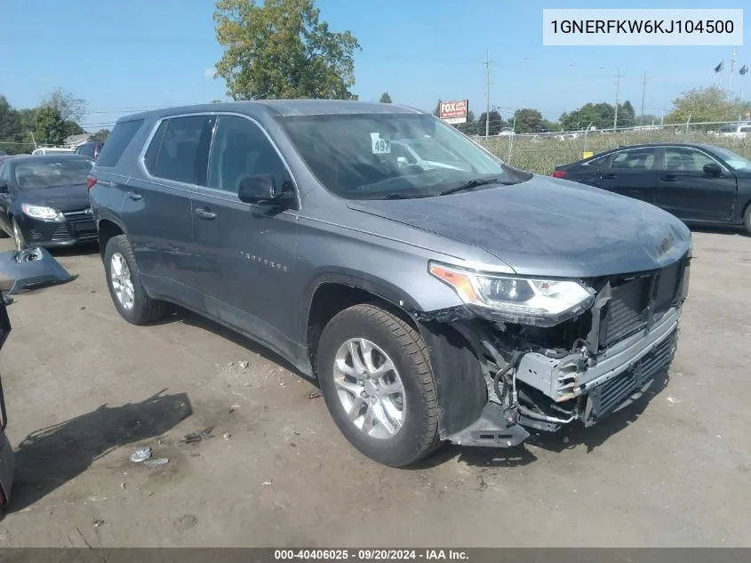 2019 Chevrolet Traverse Ls VIN: 1GNERFKW6KJ104500 Lot: 40406025