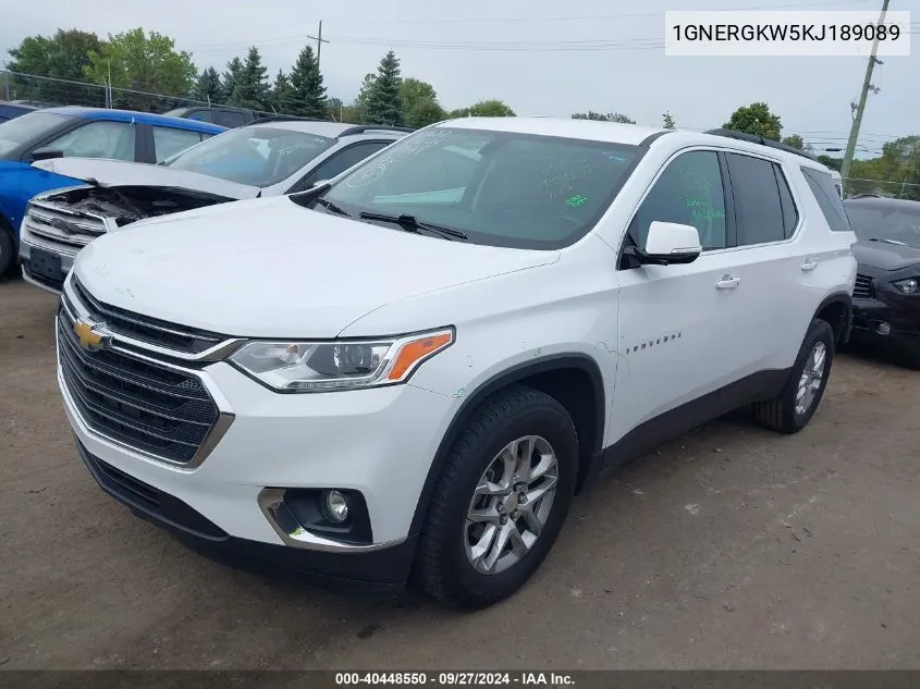 2019 Chevrolet Traverse 1Lt VIN: 1GNERGKW5KJ189089 Lot: 40448550