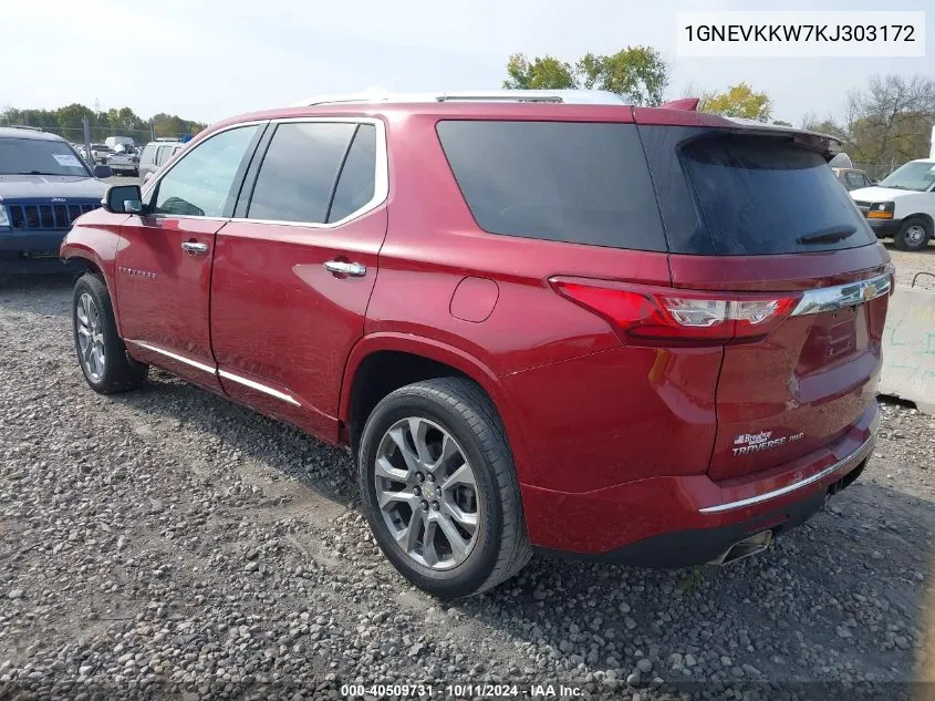 2019 Chevrolet Traverse Premier VIN: 1GNEVKKW7KJ303172 Lot: 40509731