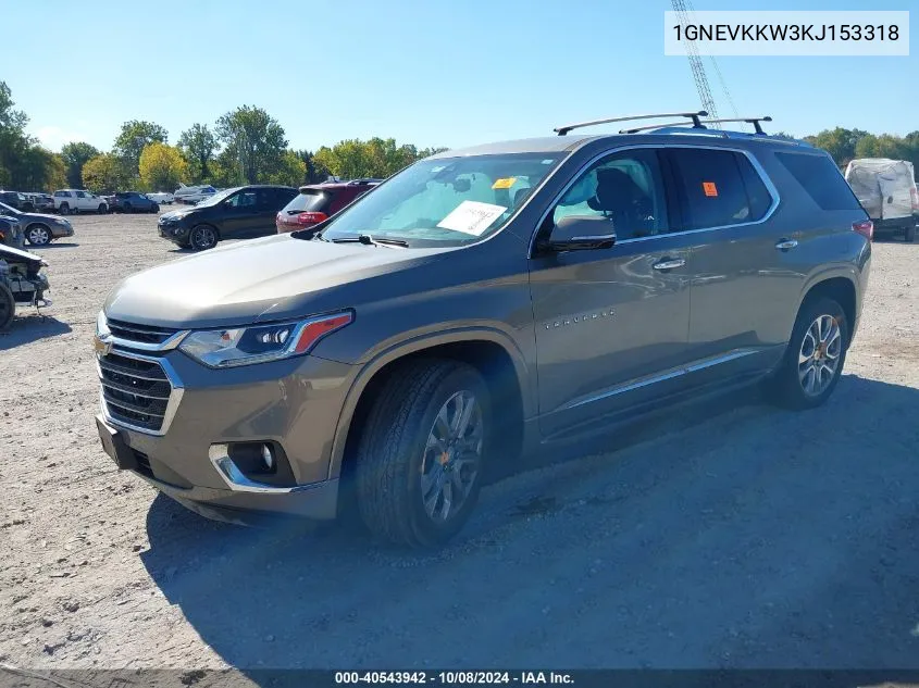 2019 Chevrolet Traverse Premier VIN: 1GNEVKKW3KJ153318 Lot: 40543942