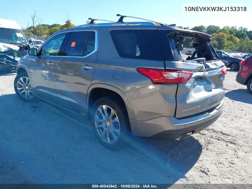 2019 Chevrolet Traverse Premier VIN: 1GNEVKKW3KJ153318 Lot: 40543942