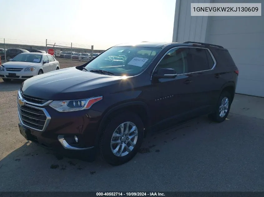 2019 Chevrolet Traverse 1Lt VIN: 1GNEVGKW2KJ130609 Lot: 40552714