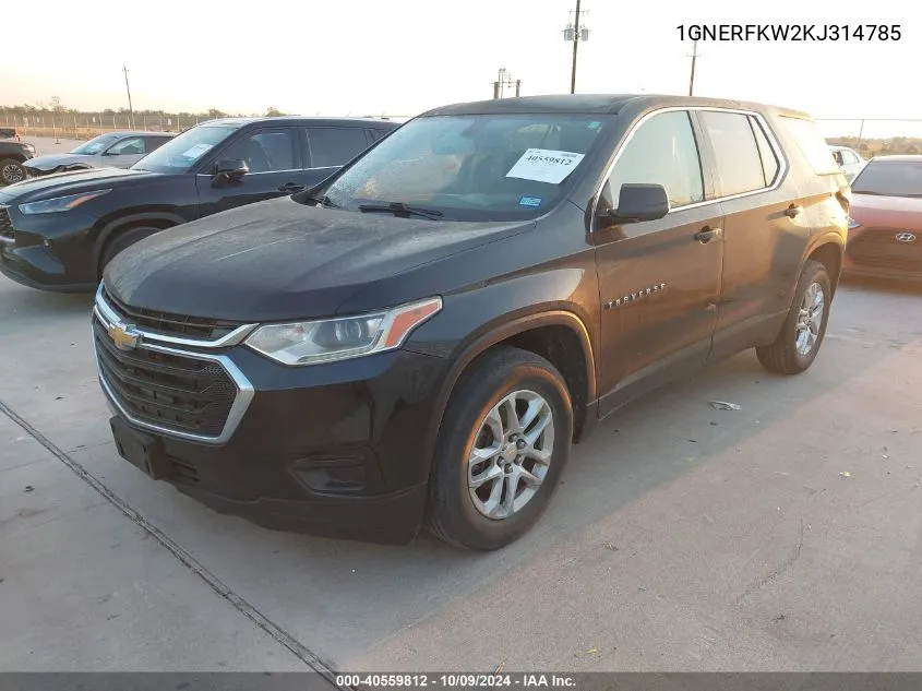 1GNERFKW2KJ314785 2019 Chevrolet Traverse Ls