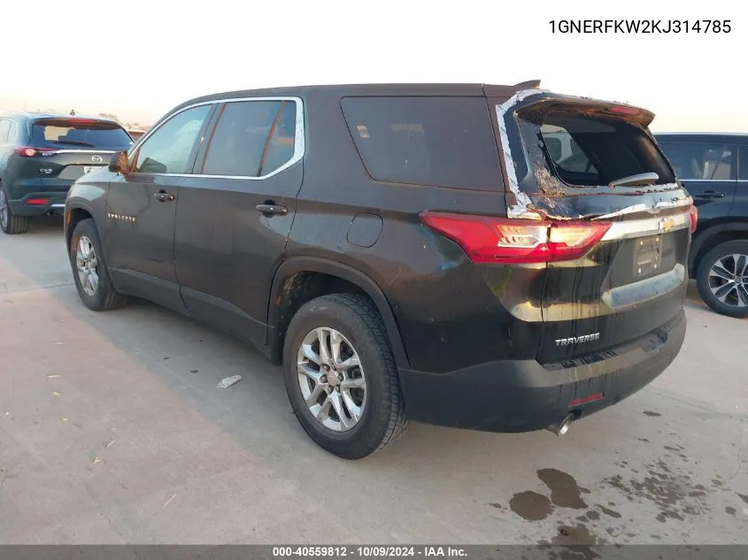 1GNERFKW2KJ314785 2019 Chevrolet Traverse Ls