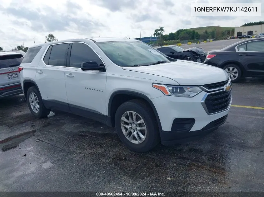 2019 Chevrolet Traverse Ls VIN: 1GNERFKW7KJ142611 Lot: 40562454