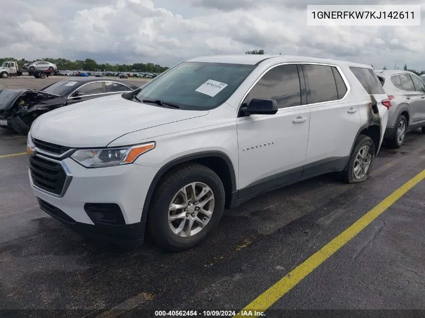 2019 Chevrolet Traverse Ls VIN: 1GNERFKW7KJ142611 Lot: 40562454