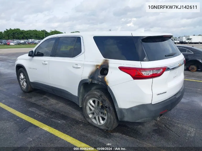 1GNERFKW7KJ142611 2019 Chevrolet Traverse Ls