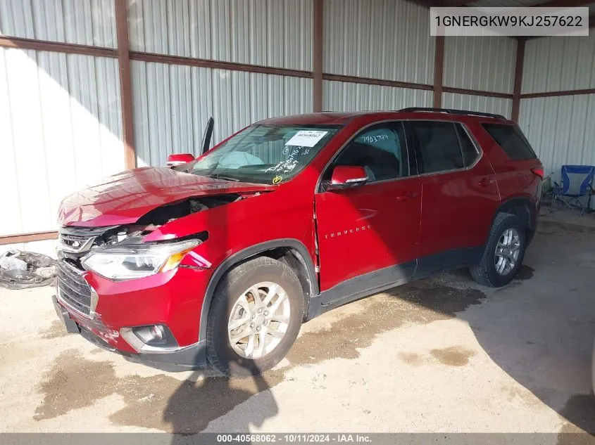 2019 Chevrolet Traverse Lt VIN: 1GNERGKW9KJ257622 Lot: 40568062