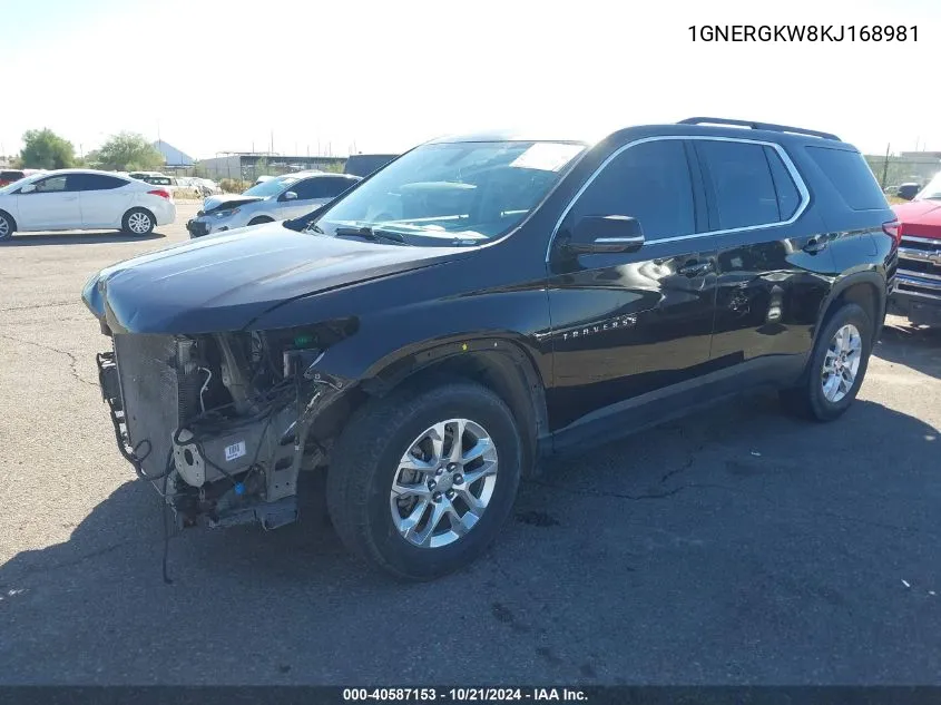 2019 Chevrolet Traverse 1Lt VIN: 1GNERGKW8KJ168981 Lot: 40587153