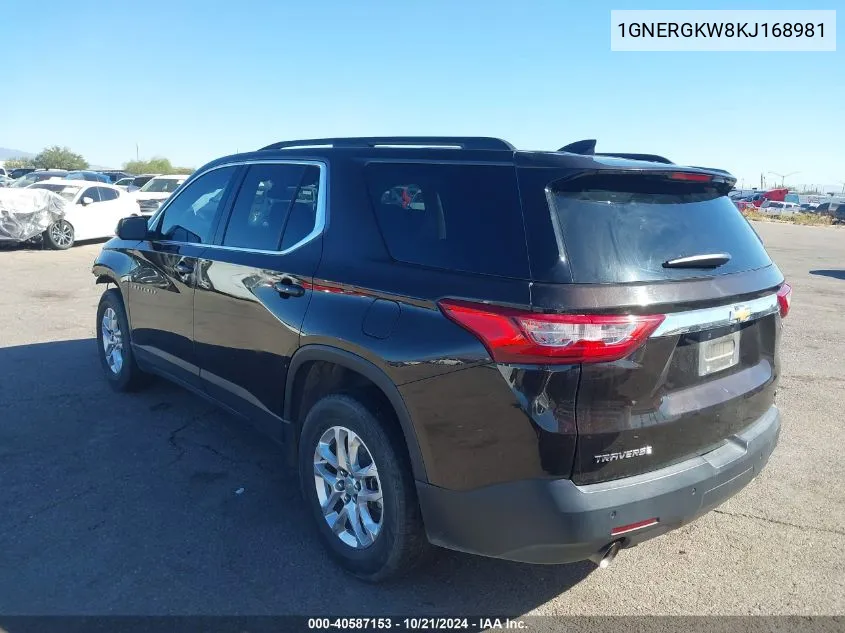 2019 Chevrolet Traverse 1Lt VIN: 1GNERGKW8KJ168981 Lot: 40587153