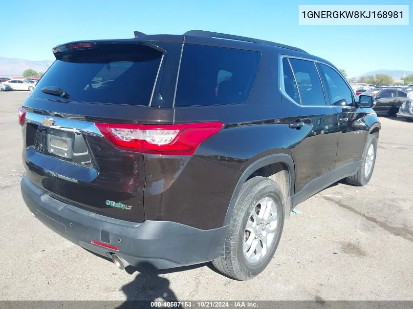 2019 Chevrolet Traverse 1Lt VIN: 1GNERGKW8KJ168981 Lot: 40587153