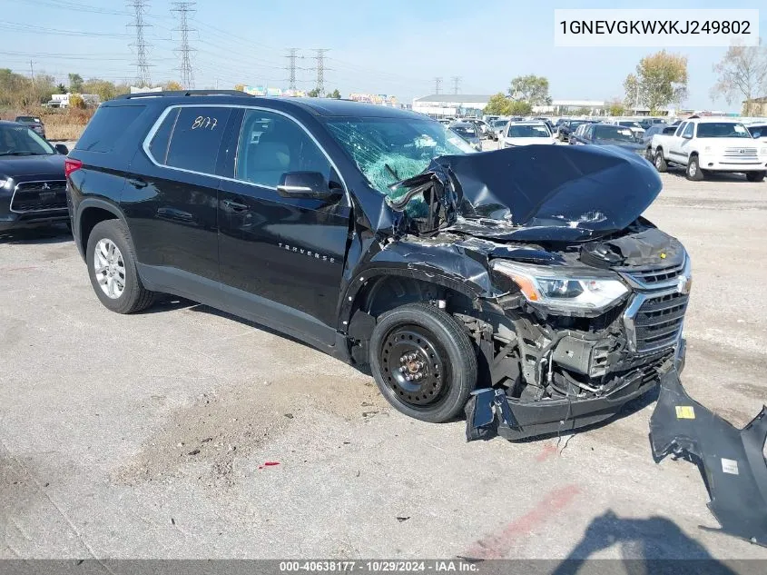 2019 Chevrolet Traverse 1Lt VIN: 1GNEVGKWXKJ249802 Lot: 40638177