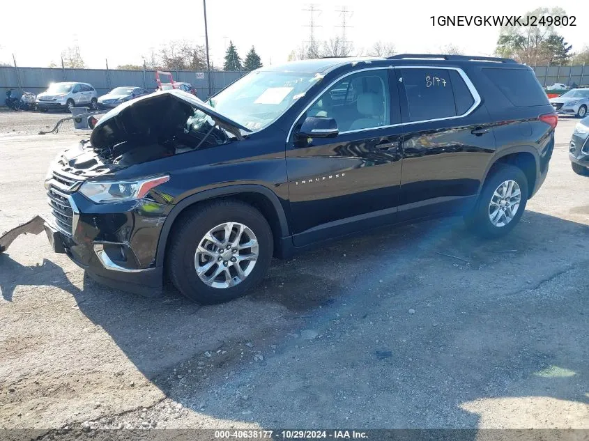 2019 Chevrolet Traverse 1Lt VIN: 1GNEVGKWXKJ249802 Lot: 40638177