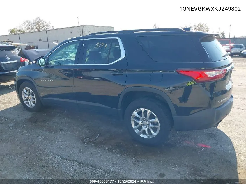 2019 Chevrolet Traverse 1Lt VIN: 1GNEVGKWXKJ249802 Lot: 40638177