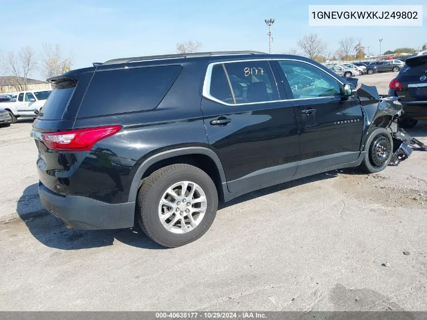 2019 Chevrolet Traverse 1Lt VIN: 1GNEVGKWXKJ249802 Lot: 40638177