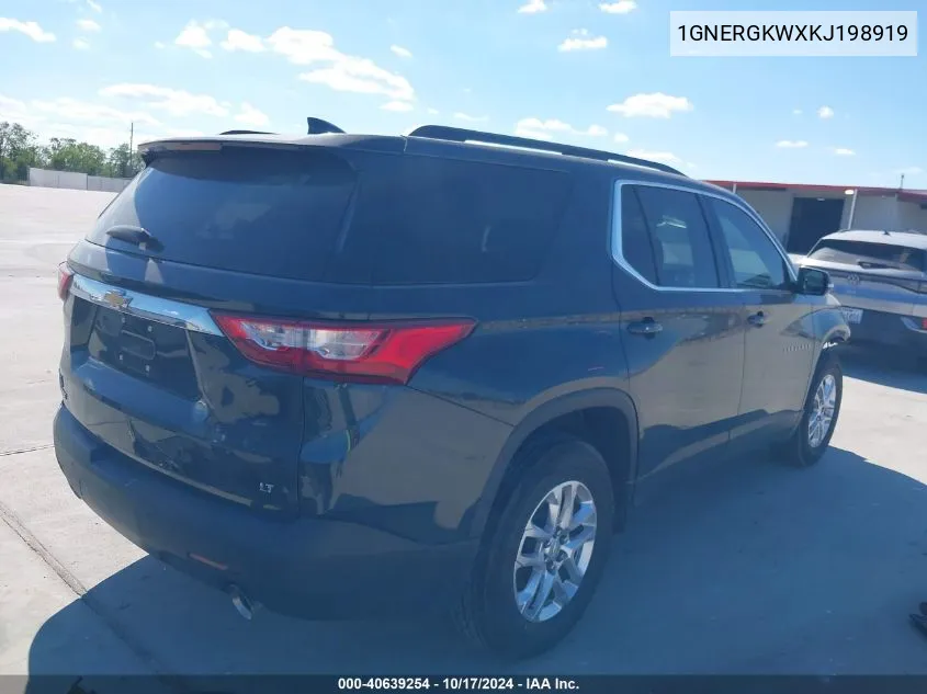 2019 Chevrolet Traverse 1Lt VIN: 1GNERGKWXKJ198919 Lot: 40639254