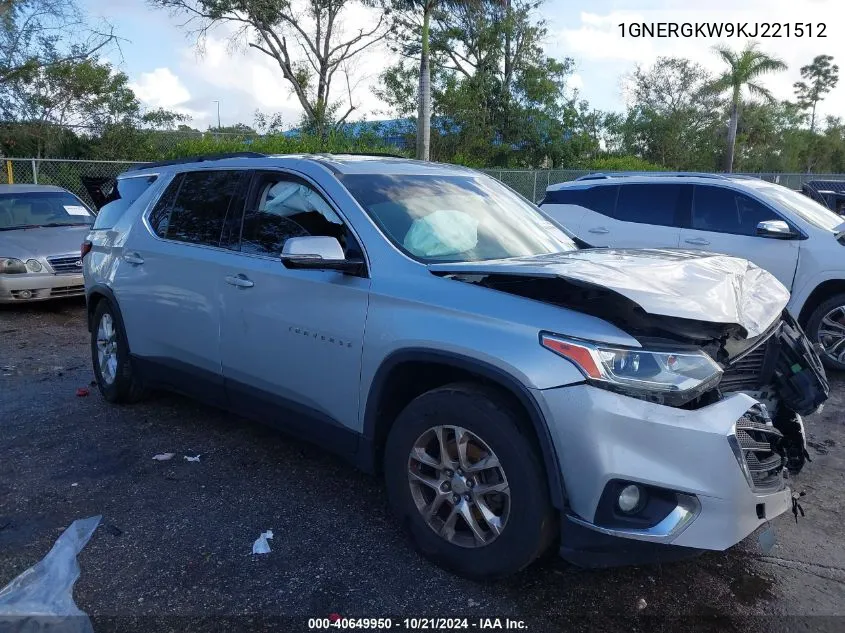 1GNERGKW9KJ221512 2019 Chevrolet Traverse 1Lt