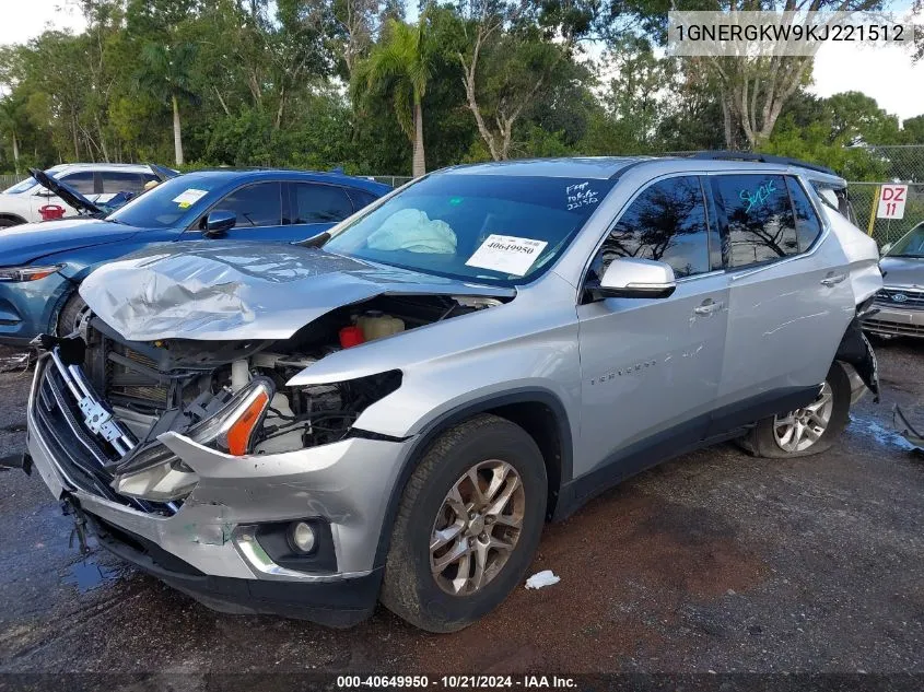 1GNERGKW9KJ221512 2019 Chevrolet Traverse 1Lt