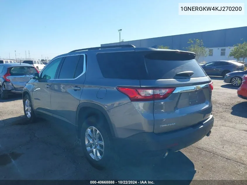 2019 Chevrolet Traverse 1Lt VIN: 1GNERGKW4KJ270200 Lot: 40668888