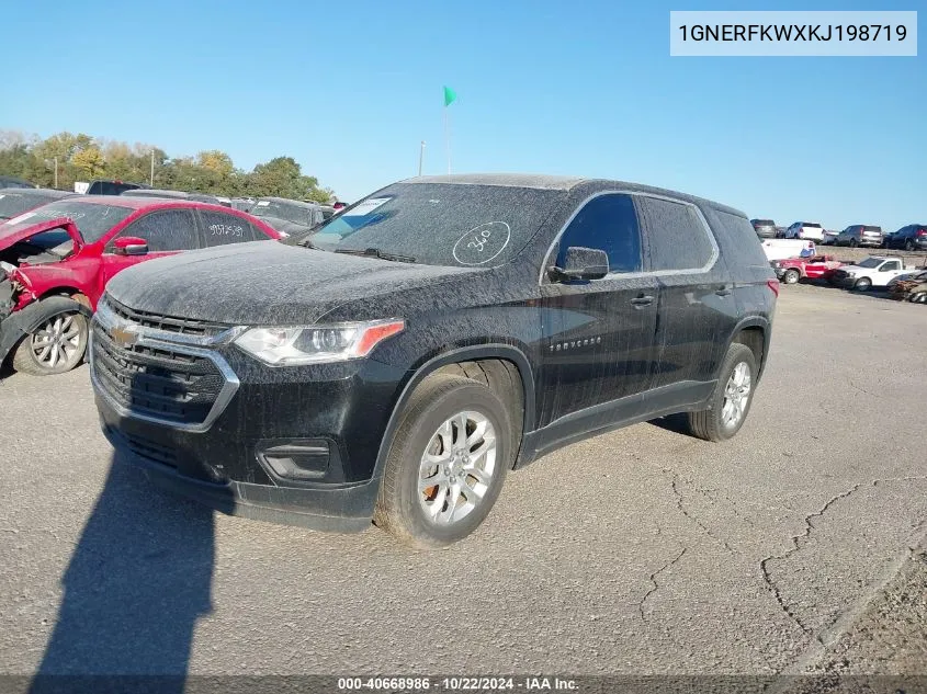 2019 Chevrolet Traverse Ls VIN: 1GNERFKWXKJ198719 Lot: 40668986