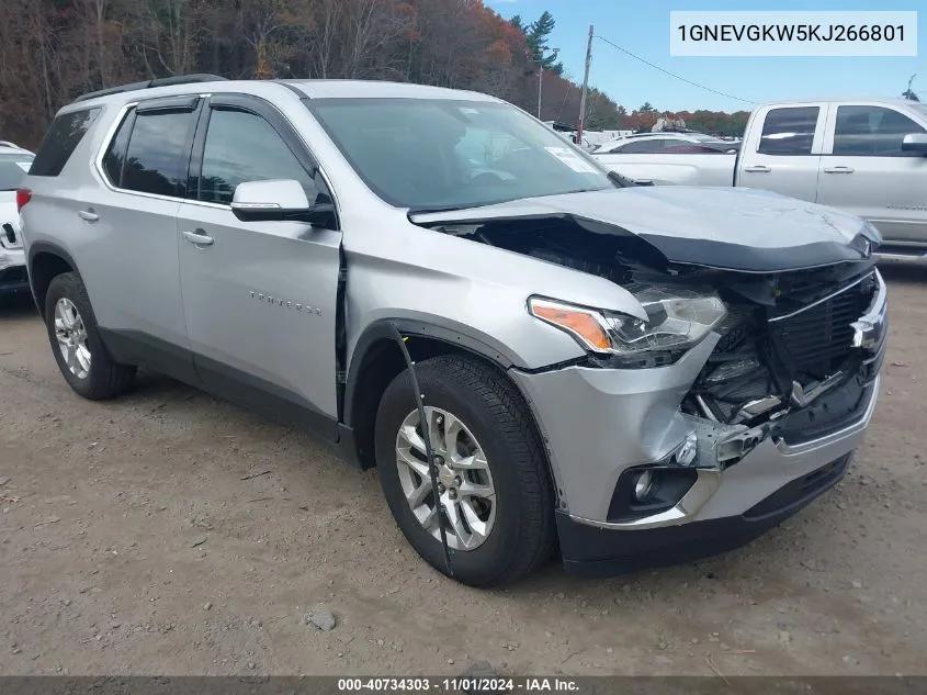 2019 Chevrolet Traverse 1Lt VIN: 1GNEVGKW5KJ266801 Lot: 40734303