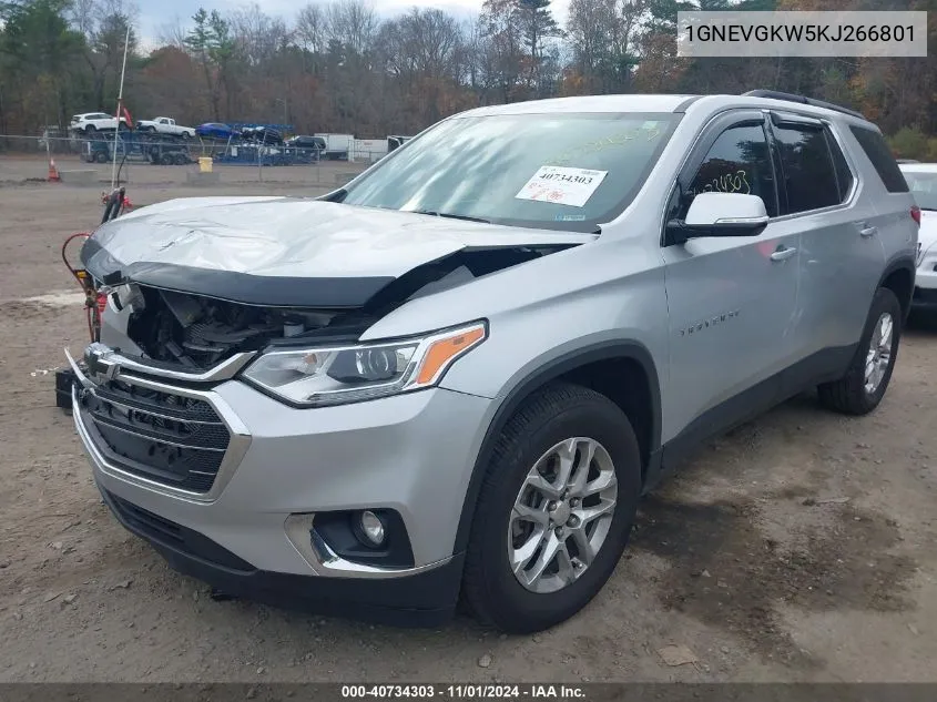 2019 Chevrolet Traverse 1Lt VIN: 1GNEVGKW5KJ266801 Lot: 40734303