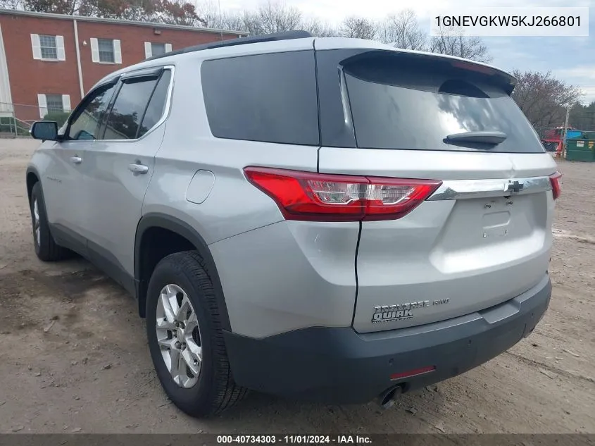 2019 Chevrolet Traverse 1Lt VIN: 1GNEVGKW5KJ266801 Lot: 40734303