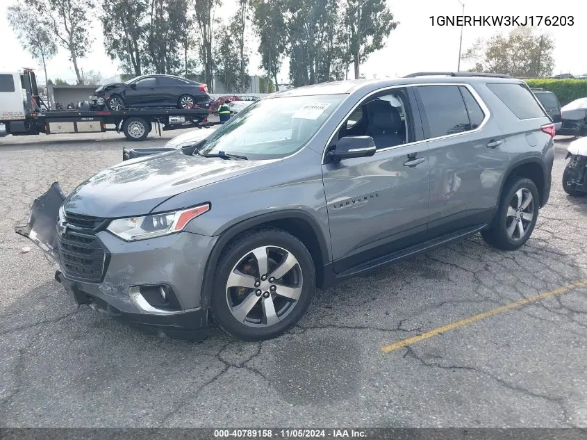 2019 Chevrolet Traverse 3Lt VIN: 1GNERHKW3KJ176203 Lot: 40789158