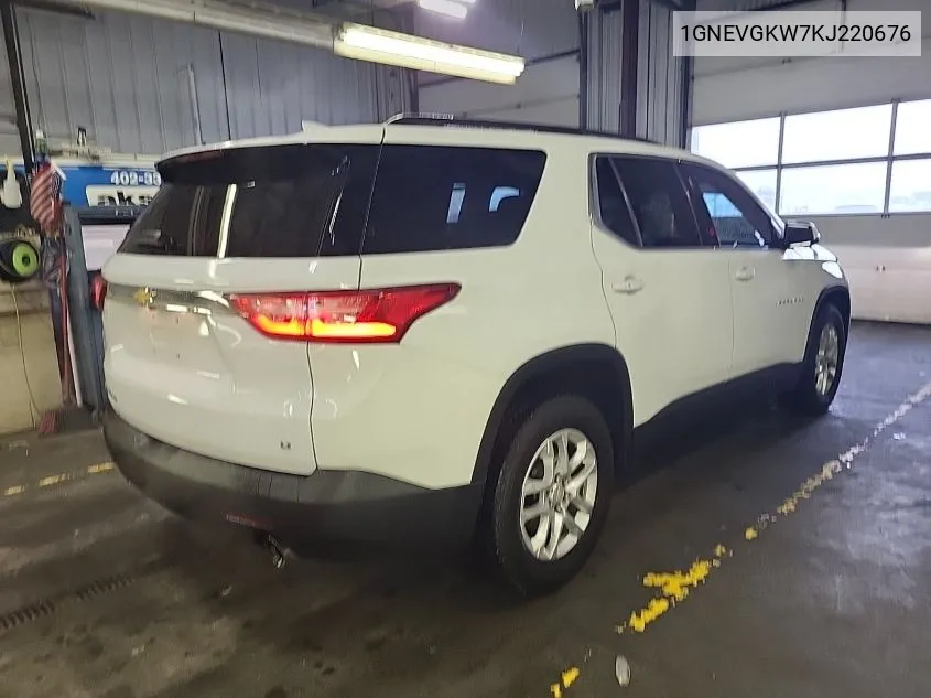 2019 Chevrolet Traverse Lt VIN: 1GNEVGKW7KJ220676 Lot: 40831939