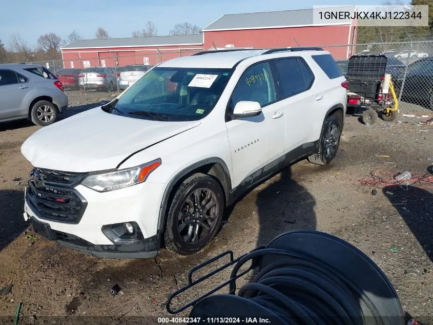 2019 Chevrolet Traverse Rs VIN: 1GNERJKX4KJ122344 Lot: 40842347