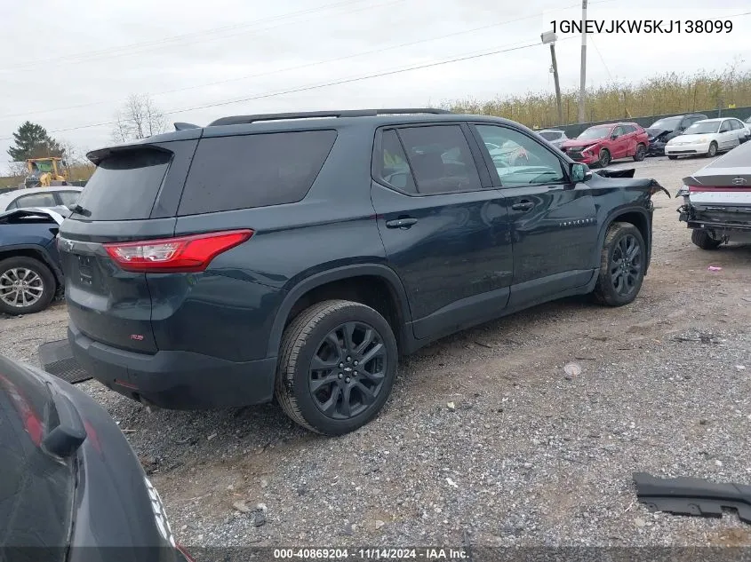 1GNEVJKW5KJ138099 2019 Chevrolet Traverse Rs