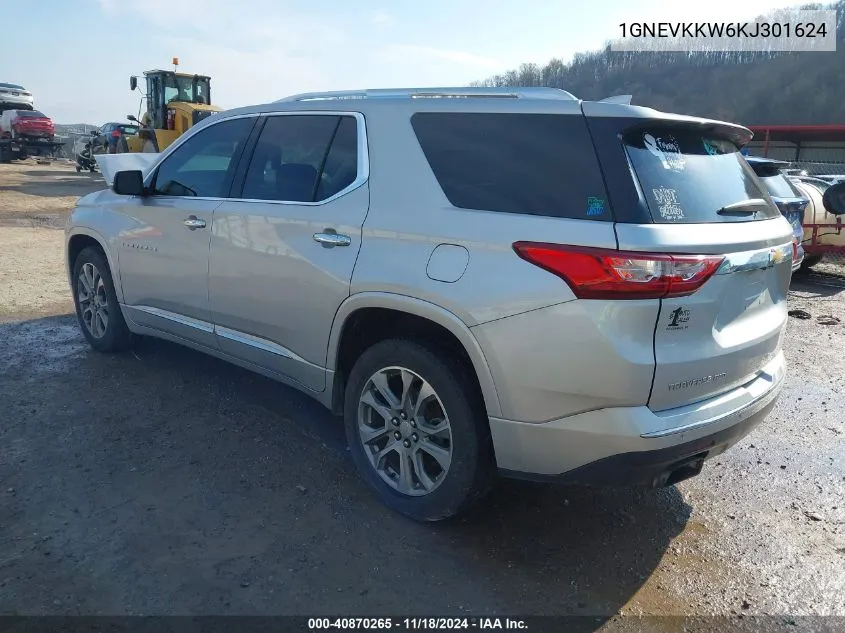 2019 Chevrolet Traverse Premier VIN: 1GNEVKKW6KJ301624 Lot: 40870265