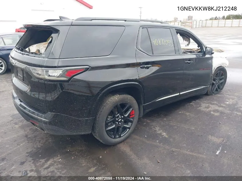 2019 Chevrolet Traverse Premier VIN: 1GNEVKKW8KJ212248 Lot: 40872055