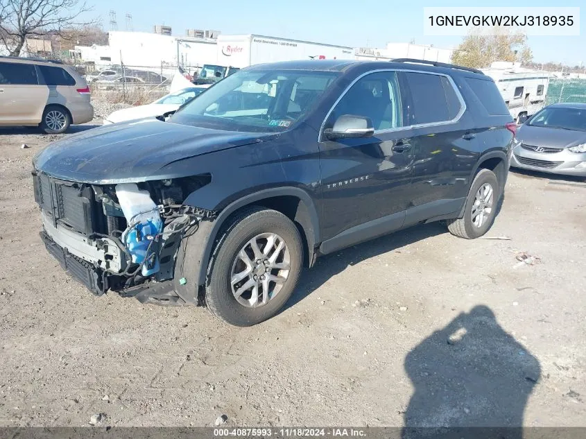 2019 Chevrolet Traverse 1Lt VIN: 1GNEVGKW2KJ318935 Lot: 40875993