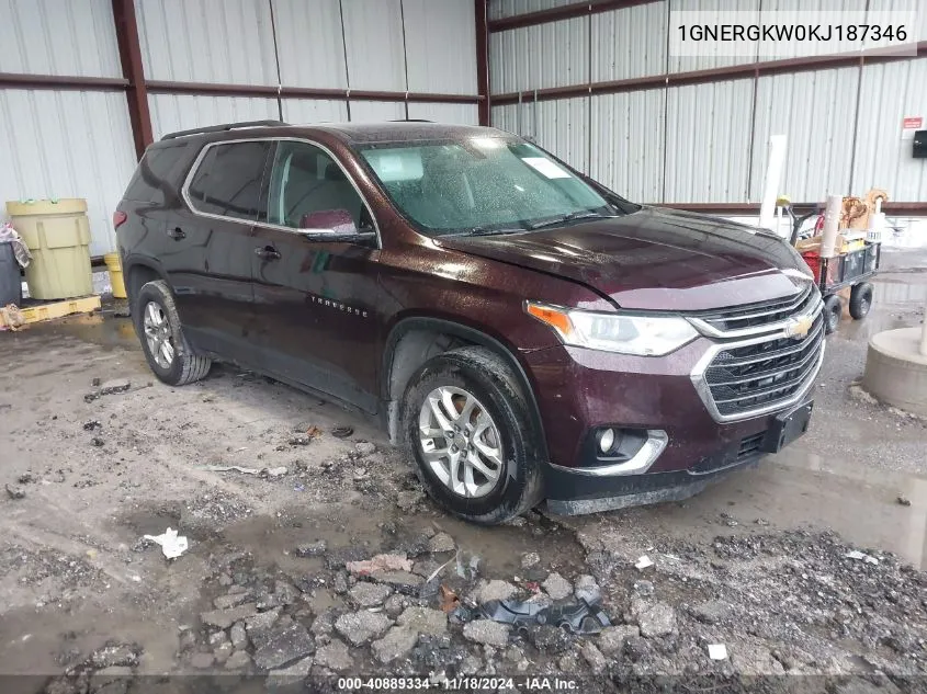 2019 Chevrolet Traverse 1Lt VIN: 1GNERGKW0KJ187346 Lot: 40889334