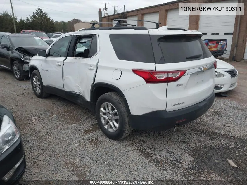 2019 Chevrolet Traverse 1Lt VIN: 1GNERGKW7KJ190311 Lot: 40908848