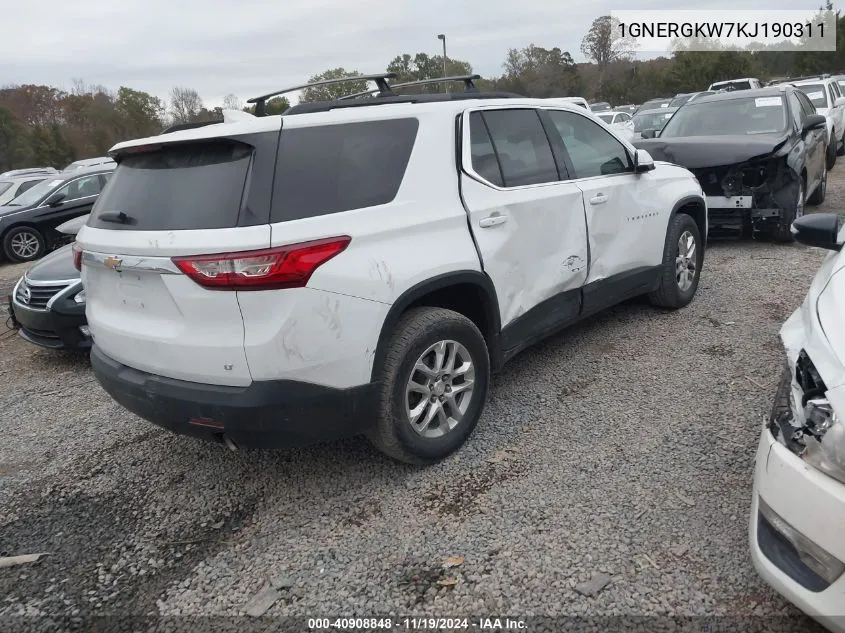 2019 Chevrolet Traverse 1Lt VIN: 1GNERGKW7KJ190311 Lot: 40908848