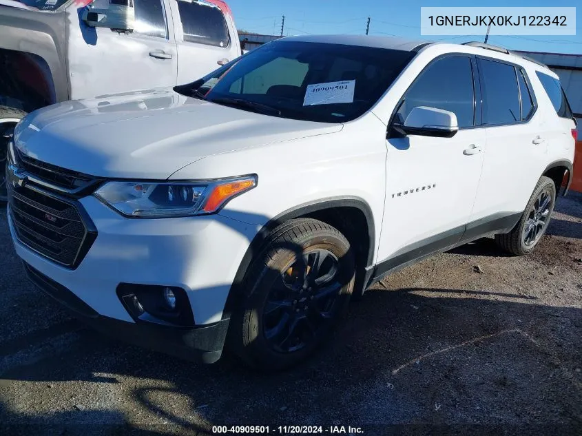 2019 Chevrolet Traverse Rs VIN: 1GNERJKX0KJ122342 Lot: 40909501