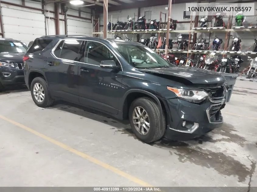 2019 Chevrolet Traverse 1Lt VIN: 1GNEVGKW6KJ105597 Lot: 40913399