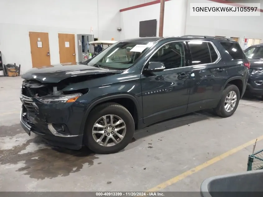 2019 Chevrolet Traverse 1Lt VIN: 1GNEVGKW6KJ105597 Lot: 40913399