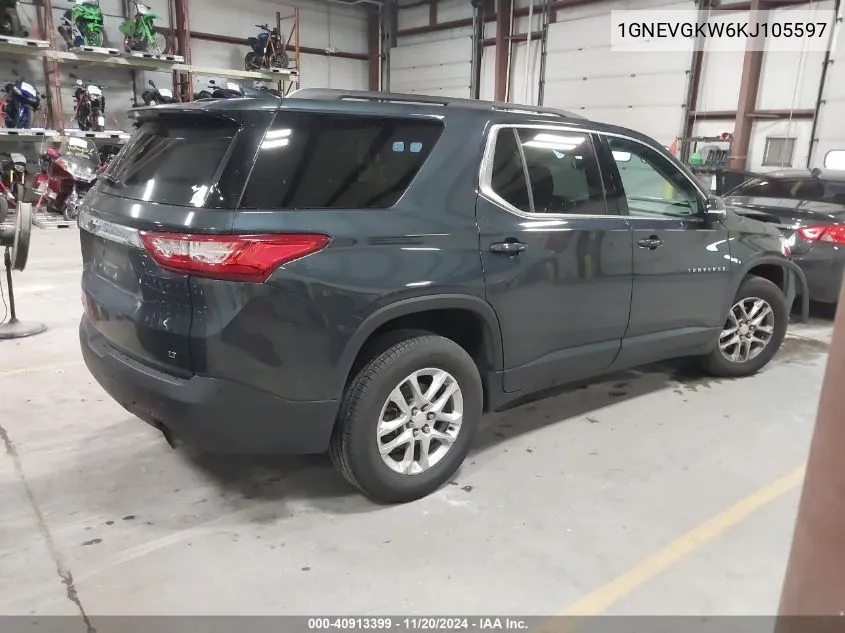 2019 Chevrolet Traverse 1Lt VIN: 1GNEVGKW6KJ105597 Lot: 40913399