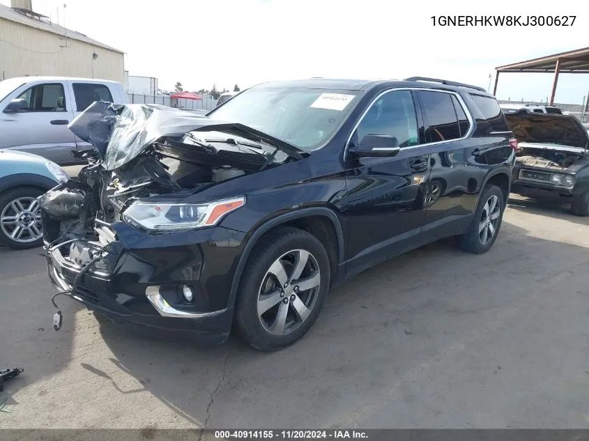 2019 Chevrolet Traverse 3Lt VIN: 1GNERHKW8KJ300627 Lot: 40914155